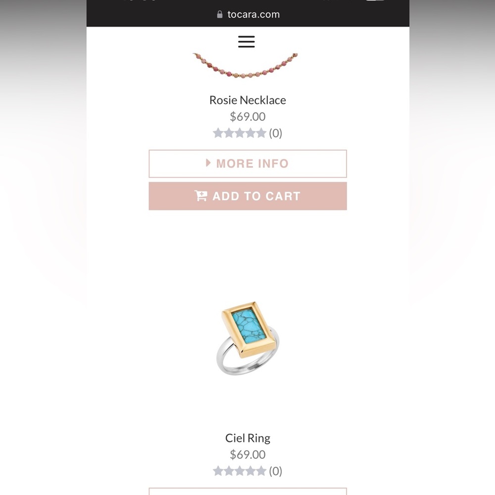 BNWT Tocara Ciele Ring